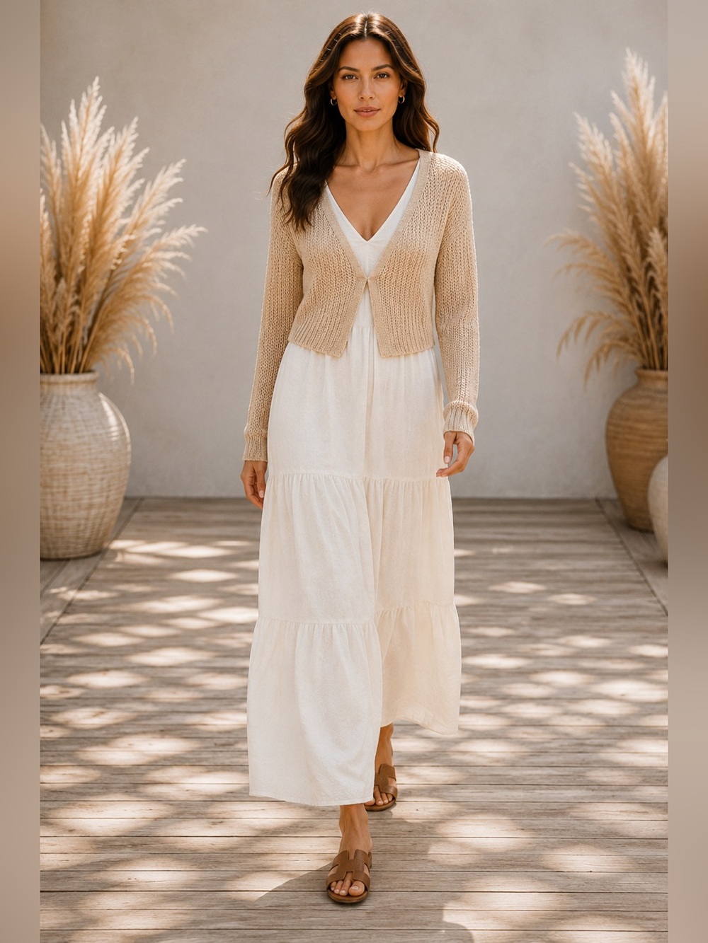 Splendid White Linen Maxi Dress Size Small
